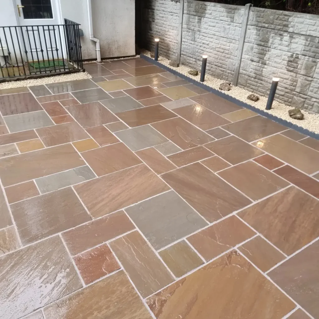 Indian Slate Patio Installation with Low-Maintenance Fencing & LED Garden Lights 3 New patio installed | Supreme Fencing Sutton Coldfield
