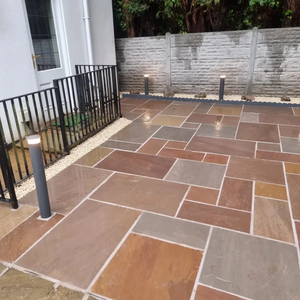 Indian Slate Patio Installation with Low-Maintenance Fencing & LED Garden Lights 4 New patio installed | Supreme Fencing Sutton Coldfield